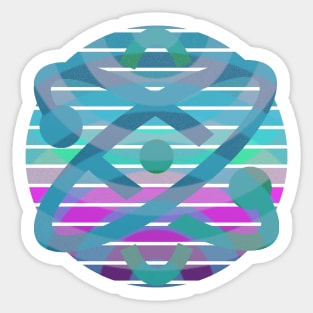 Retro-futuristic atom 2 Sticker